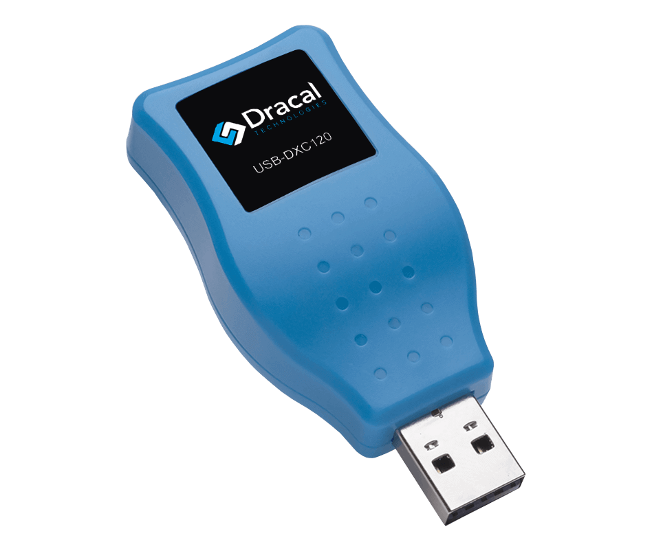 DXC120: USB-connected CO2 sensor for monitoring indoor air quality.