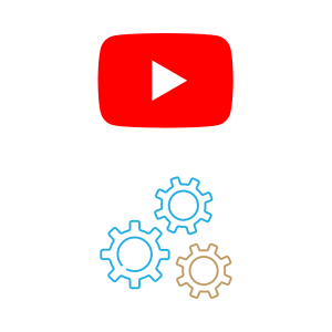 YouTube icon with Settings icon