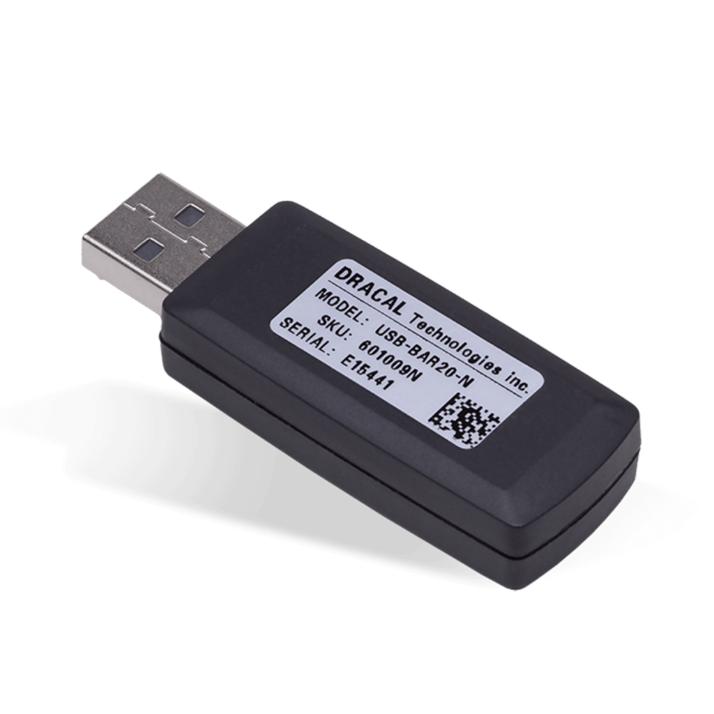 BAR20-N - Dracal USB-connected atmospheric pressure (barometer) sensor with NMEA output - Back view - Unique Serial Number