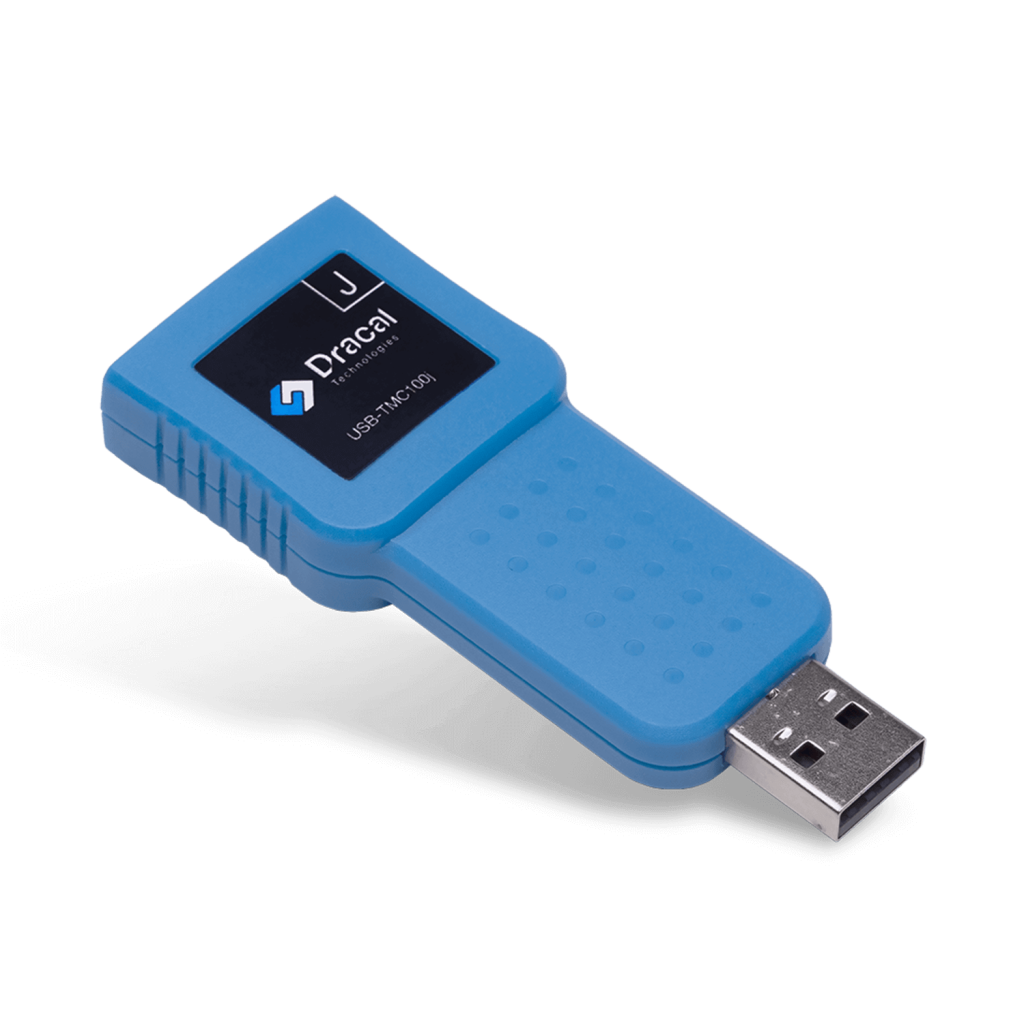 TMC100j: USB adapter for any type-J thermocouple for temperature measurement - Front view