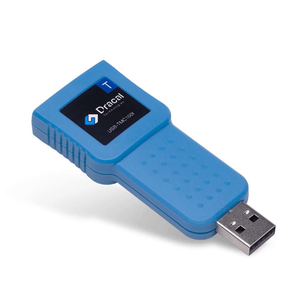 TMC100t: USB adapter for any type-T thermocouple for temperature measurement - Front view