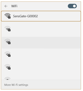 Illustration that the access point network created by a SensGate is now discoverable by other periphericals