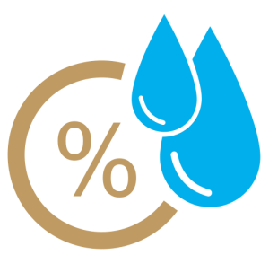 relative humidity icon (%RH), with water drops