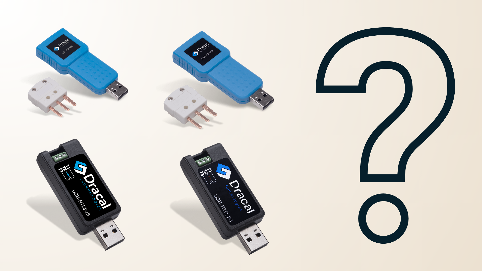 question mark with all RTD Pt100 USB adapters from Dracal Technologies