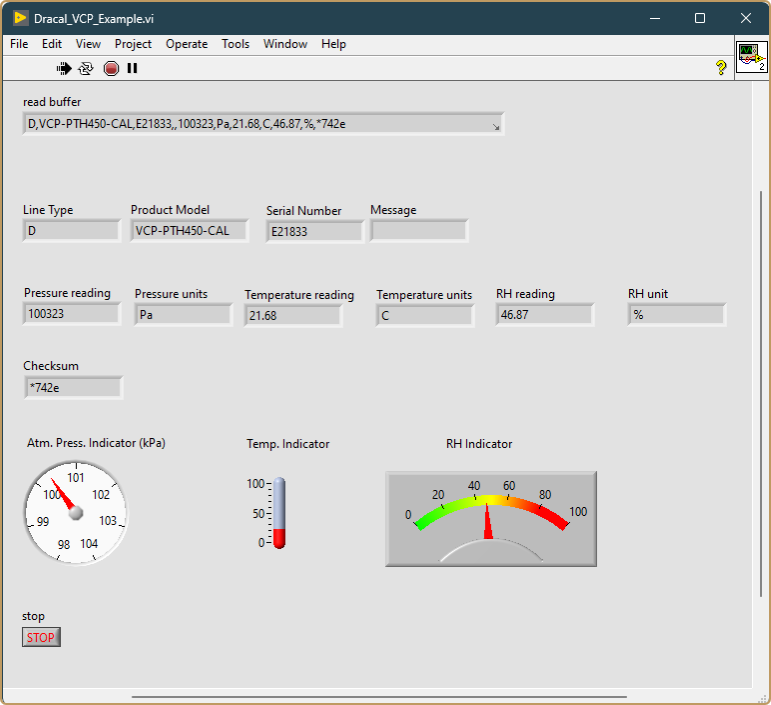 Dracal Sensor Data In LabVIEW Via Virtual COM Protocol Dracal Sensor Data In LabVIEW Via Virtual COM Protocol